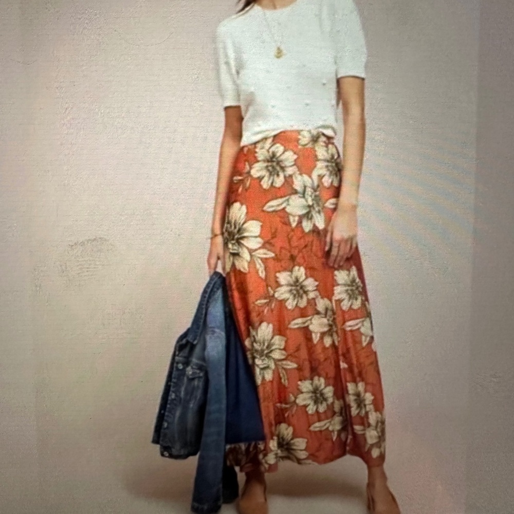 Farm Rio Anthropologie Cordelia Floral Maxi Skirt.
